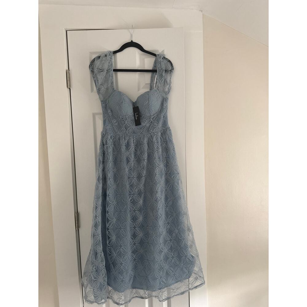 NWT lulus event dress . Pale blue . Fully lined . Size L no defects .